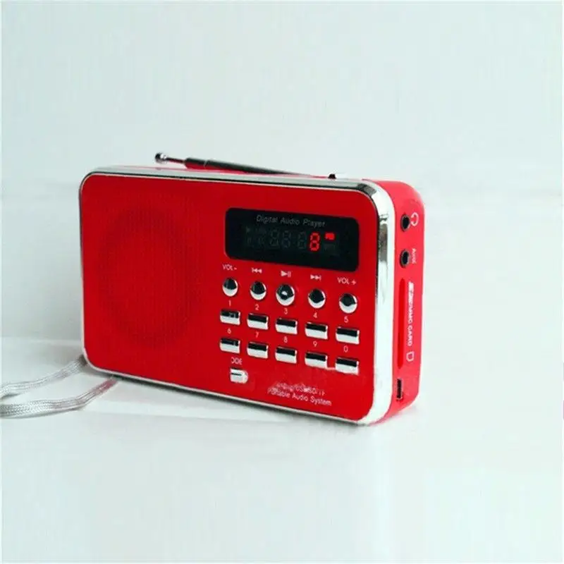1 шт. FM радио с антенной Портативный Hi-Fi динамик с картой цифровой мультимедийный MP3 музыкальный Громкий динамик для кемпинга пешего туризма спорта на открытом воздухе - Цвет: Красный