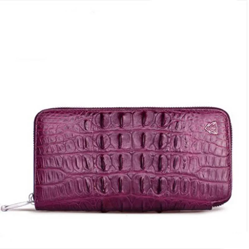 gete 2019 new New real crocodile wallet female long zipper money clip Thai leather lady  hand bag women clutch