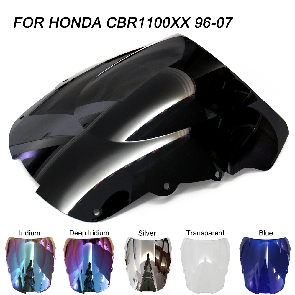 Black Motorcycle Motorbike Windshield Double Bubble Windscreen Wind Deflectors Air Flow For