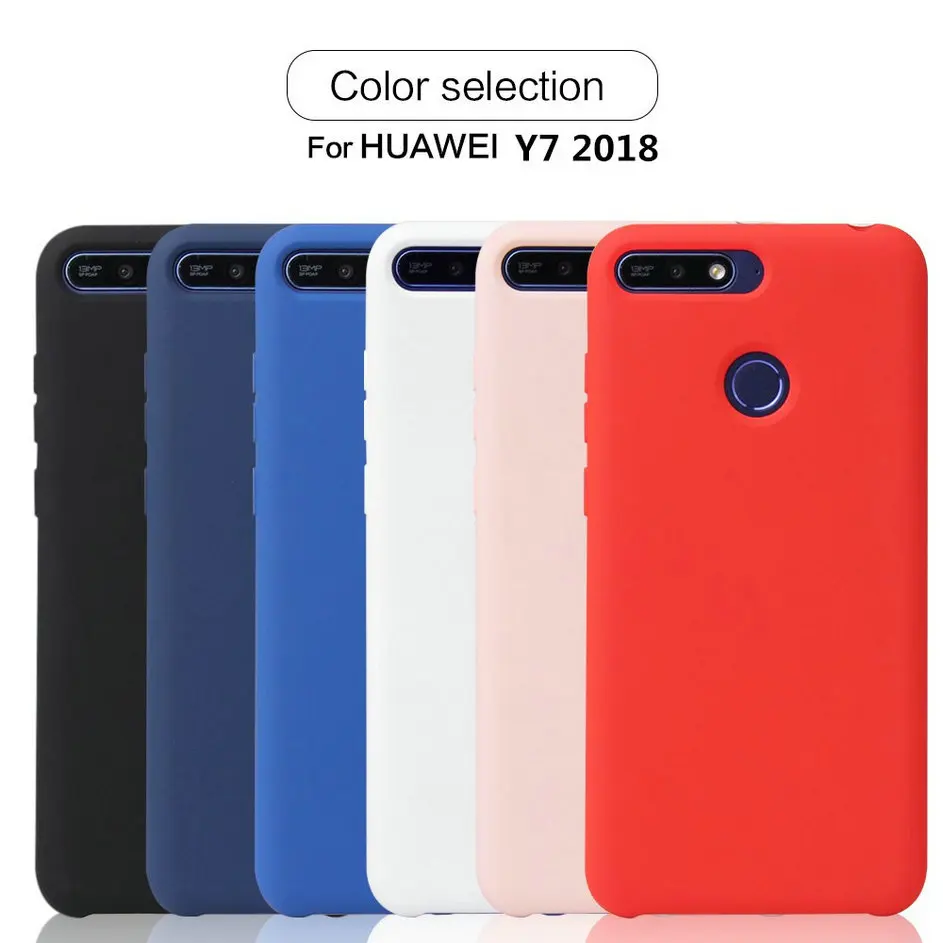 For Huawei Y7(2018)/Y7 Prime(2018)/Y7 Pro(2018)/Nova 2 Lite Case Premium Solid Color Silicone TPU Soft Phone Cover 5.99inch |