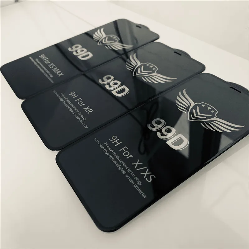 99D schutz glas für iphone 6 6S 7 8 plus X XR XS 11 pro MAX glas auf iphone 7 6 11 X XS MAX XR scre