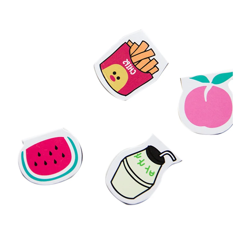 

4 Pcs Cartoon Fruit Animal Cats Magnet Bookmark Paper Clip School Office Supply Gift Stationery