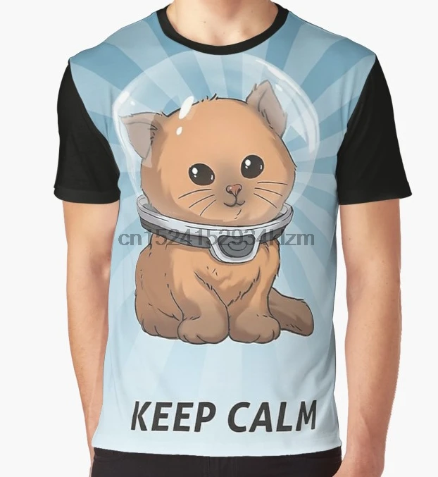

All Over Print T-Shirt Men Funy tshirt Subnautica Keep Calm Kitty Short Sleeve O-Neck Tops Tee women t shirt