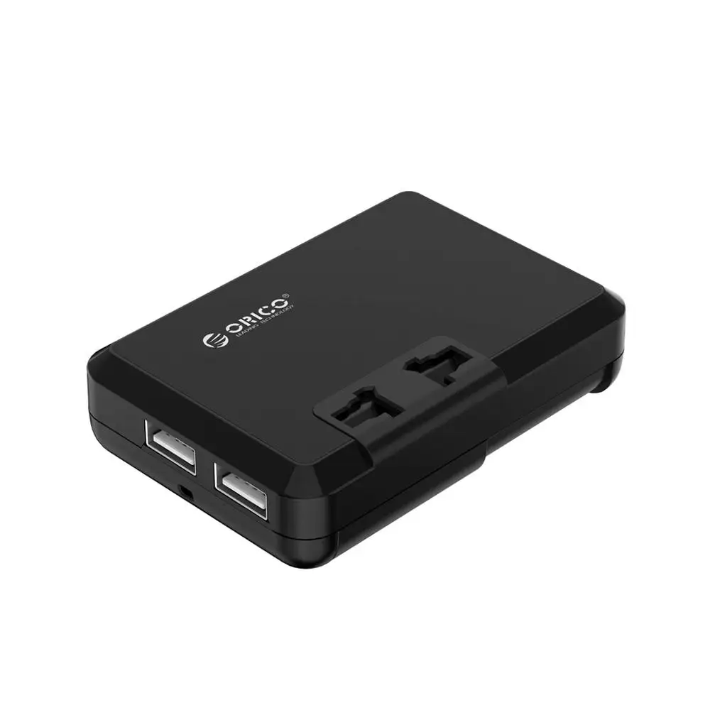 ORICO Международный штепсельный адаптер EU/US/UK/AU Для путешествий с 2 портами usb зарядное устройство Универсальный адаптер питания - Цвет: Черный