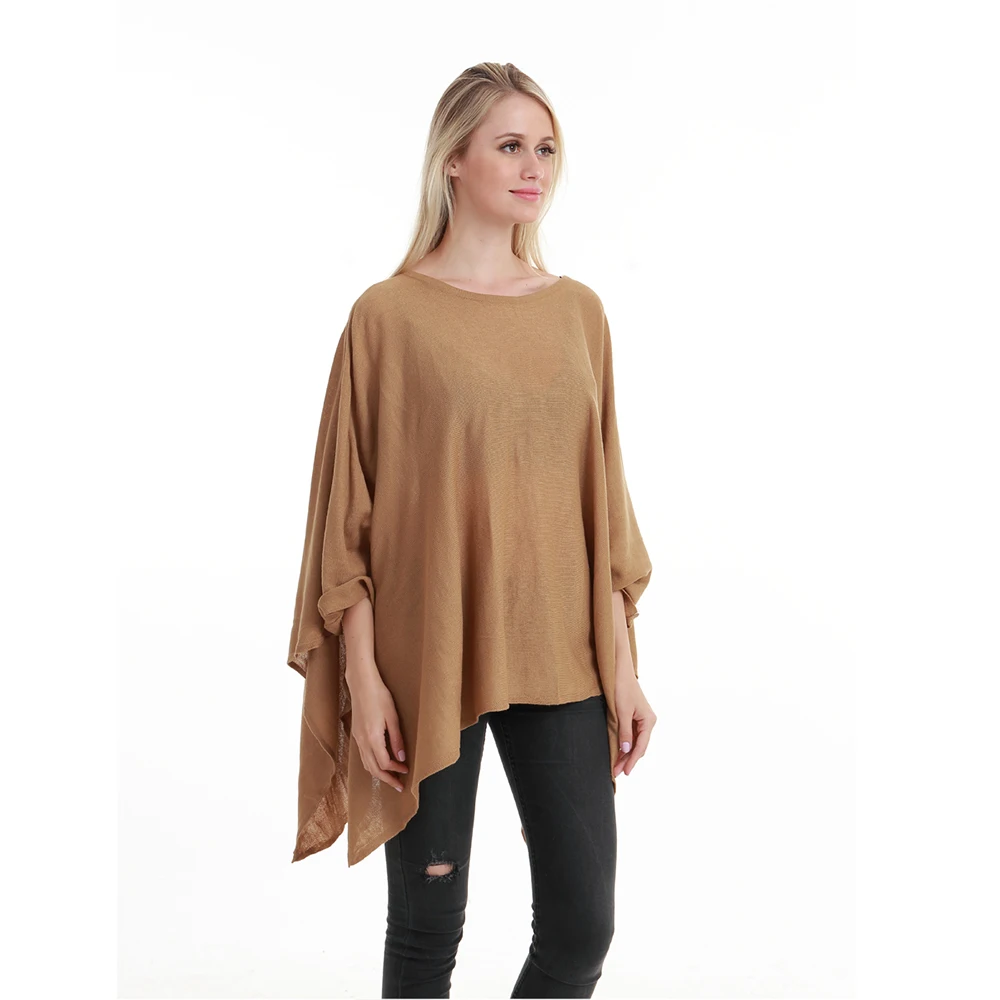 New Fashionable Women Acrylic Thin Knitpattern Loose Sweater Large Size Sweaters Pullover Poncho 