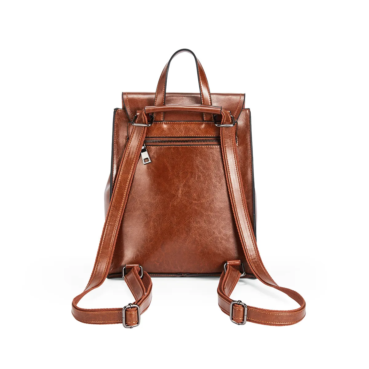 Модный женский рюкзак из натуральной кожи, школьный рюкзак для девочек на молнии в стиле ретро, кожаный рюкзак