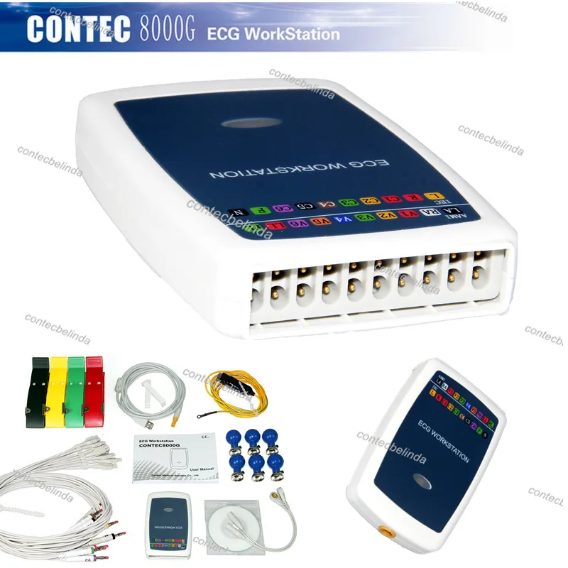 CONTEC 8000G многофункциональная ПК ECG/EKG рабочая станция система 12 свинцовых отдыха