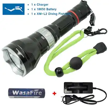 

Tactical Q5 LED 800LM Diving Flashlight 120M Underwater Scuba Dive Torch Light Waterproof 18650 Charger Lamp for Fishing Hunting