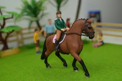 ПВХ фигурка модель женщина всадник+ лошадь игрушка