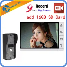 New 9 Inch Big Screen + 8GB SD Card Video Record Door Phone Intercom System Doorbell Camera Intercom Door bell New 9 Inch Big Screen + 8GB SD Card Video Record Door Phone Intercom System Doorbell Camera Intercom Door bell