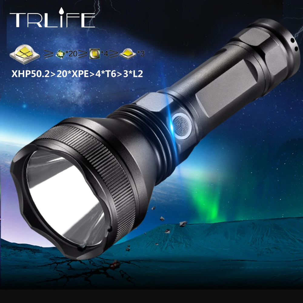 4000лм светодиодный фонарик прожектор XHP50.2 мощные фонарики вспышка свет