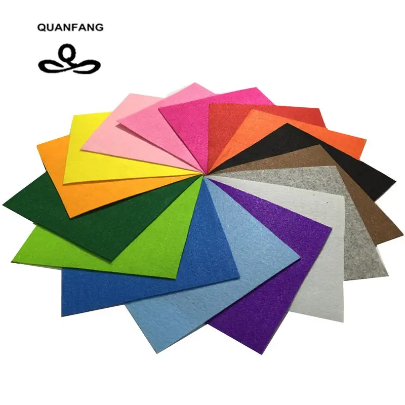 New Non Woven Felt Fabric 1mm Thickness Polyester Cloth Felts Of Home Decoration Pattern Bundle For Sewing Dolls Crafts 15x15cm