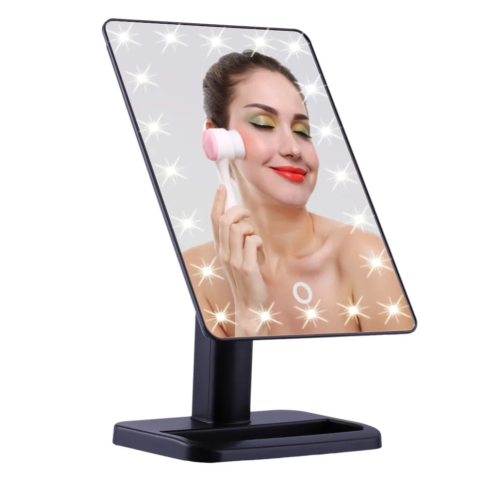 

20 LED Bath Mirrors Touch Screen Illuminated Make Up Mirror Tabletop Lighted Cosmetic Vanity Mirrors Make Up Tools