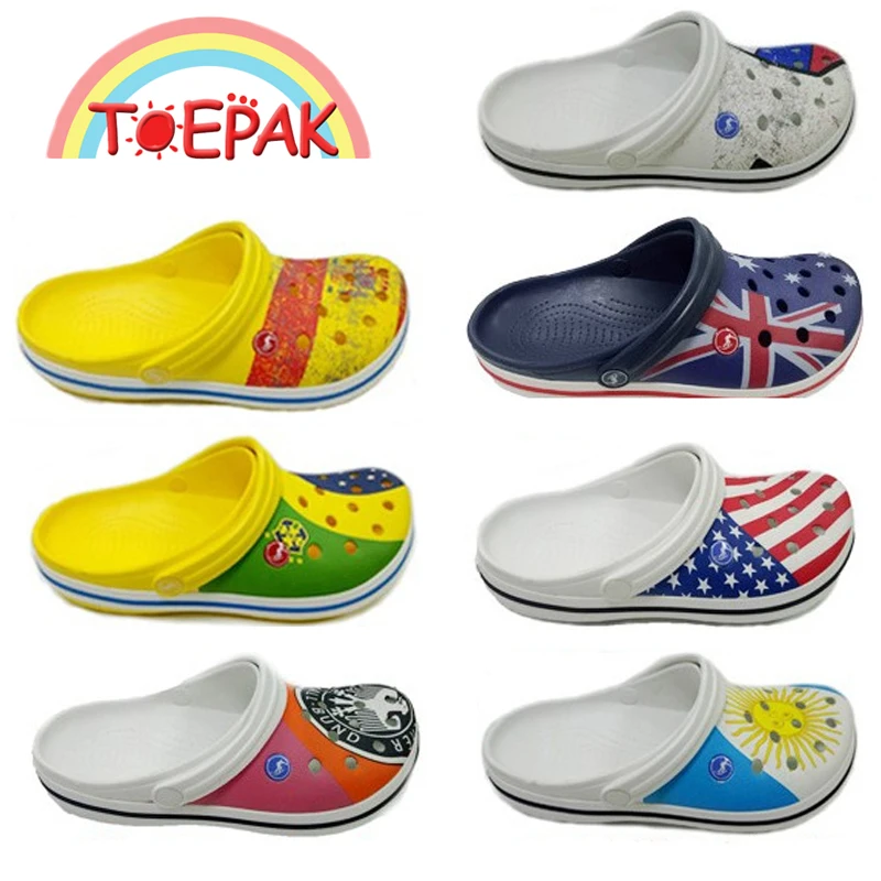 

Hobibear Summer Explosion Flag Pattern Sandals Hole Shoes Boys And Girls Garden Shoes 39-44 Yards Casual Beach Crocodile Shoes