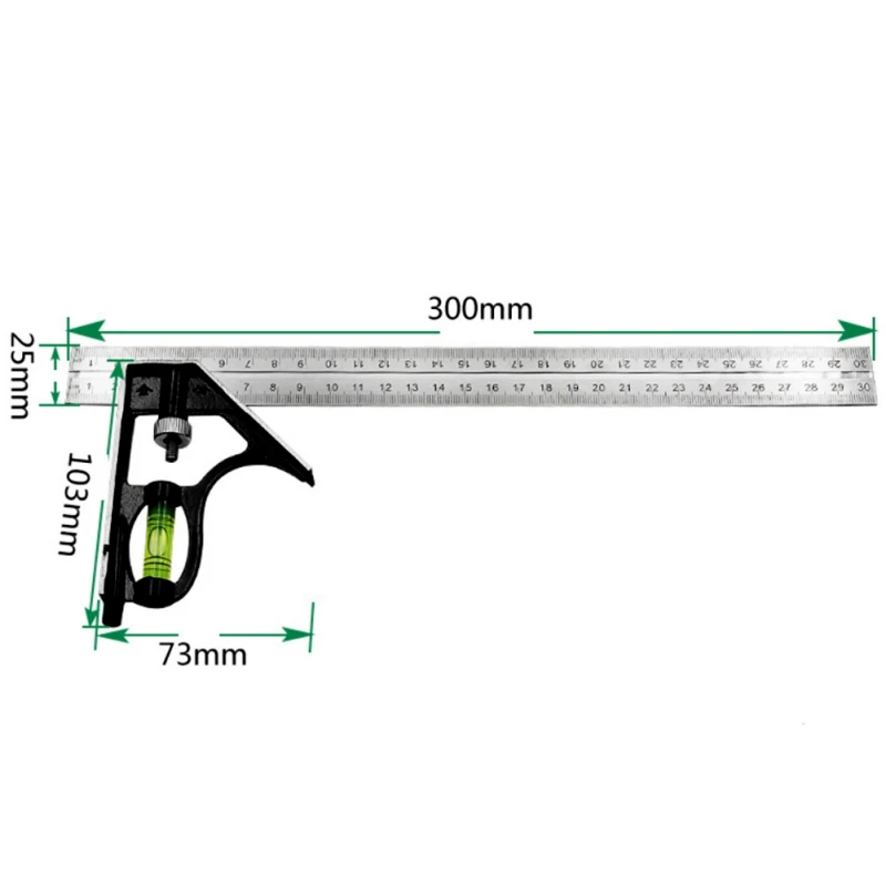 300 мм Регулируемая Инженерная комбинация, набор прямоугольной линейки