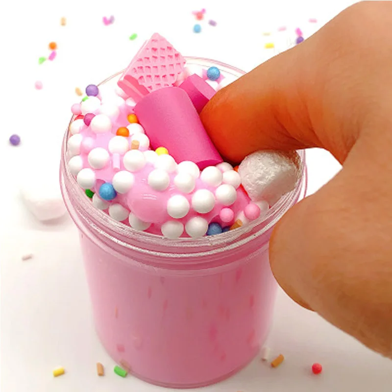 

Funny Kids Slime 3D Fluffy Floam Ice cream Milk Chocolate Clay Toys For Children Stress Relief DIY Slime Education Toys