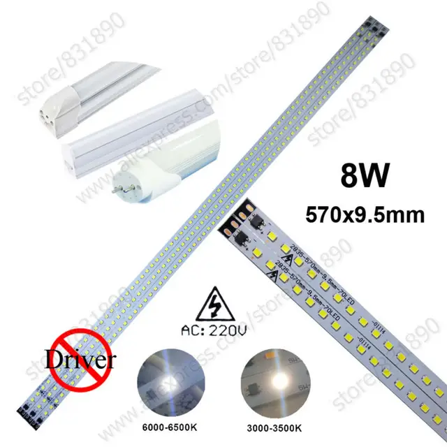 20pc ac 220v led pcb 8w10w 2ft t5 t8 led tube lighting source module