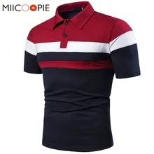 Рубашка поло HOMBRE Manga Corta летняя новая мужская деловая рубашка поло Повседневная Лоскутная цветная с коротким рукавом дышащие поло Homme