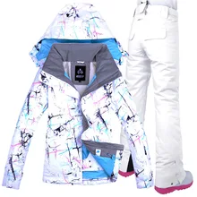 Лыжная куртка женская зимняя одежда, куртка+ штаны, лыжный костюм для девочек, ветрозащитные зимние сноубордические костюмы, дышащие