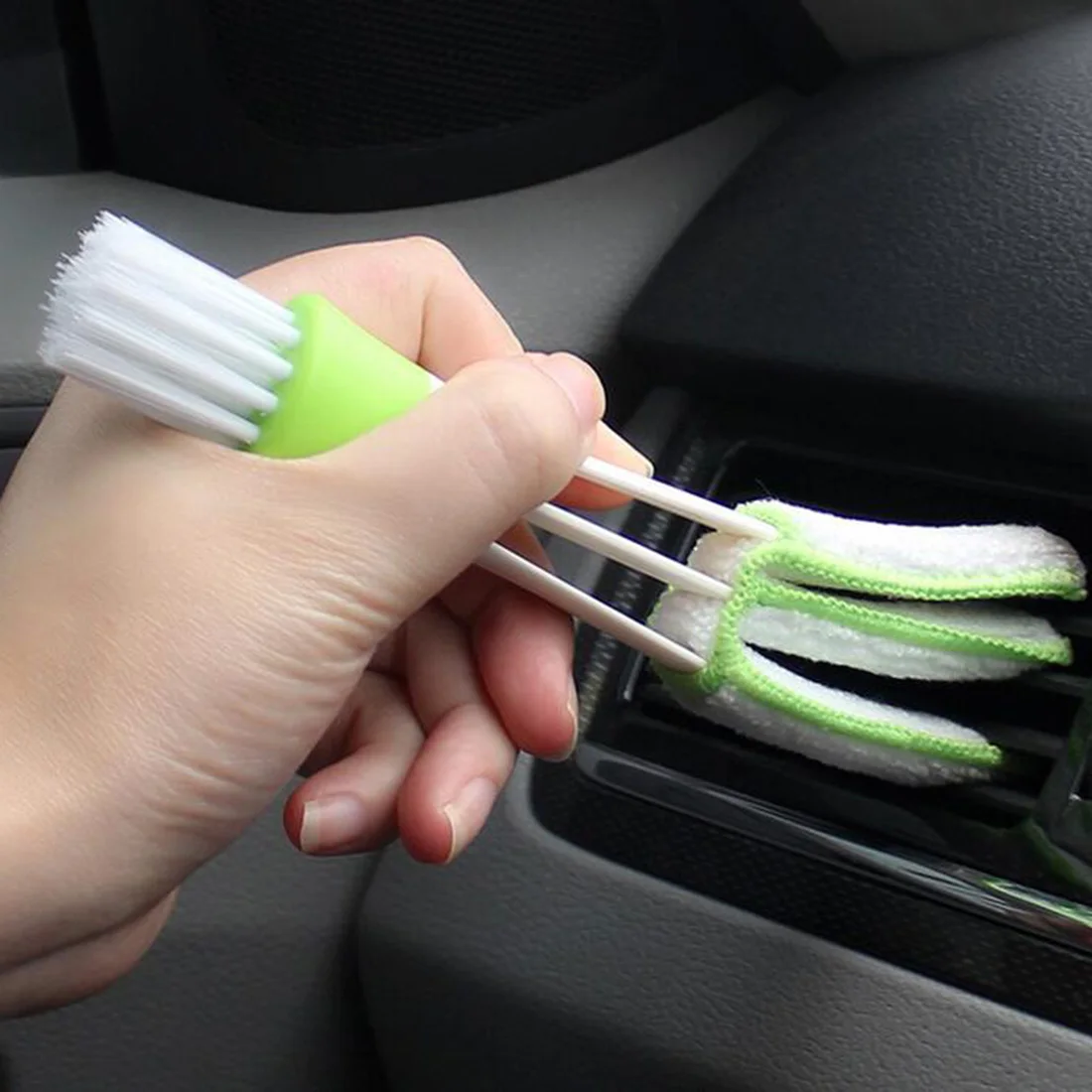 

6.5 inch Double Ended Auto Car Air Conditioner Vent Outlet Cleaning Brush Car Meter Detailing Cleaner Blinds Duster Brush