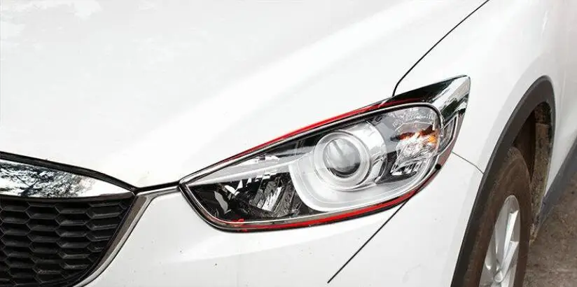 Подходит для MAZDA CX-5 CX5 2013 Хром Передняя фара Крышка лампы отделка передних фар век 2 шт аксессуары