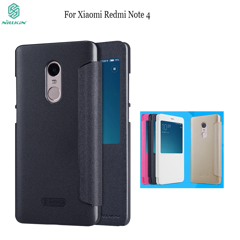 Чехол Nillkin для Xiaomi Redmi Note 4 блестящий кожаный чехол книжка 3/ 4X магнитные смарт