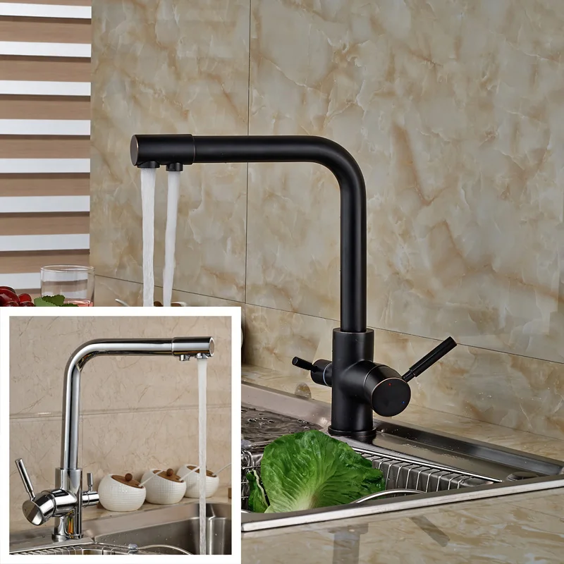 

Dual Functions Pure Water Faucet Kitchen Hot And Cold Water Mixer Taps Chrome Oil Rubed Bronze Finish Purification
