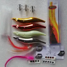 MR OCTOPUS20sets кальмарных джигов, крючок в виде кальмара, рыболовные снасти. Рыболовные аксессуары, 3,5#, смешанный цвет