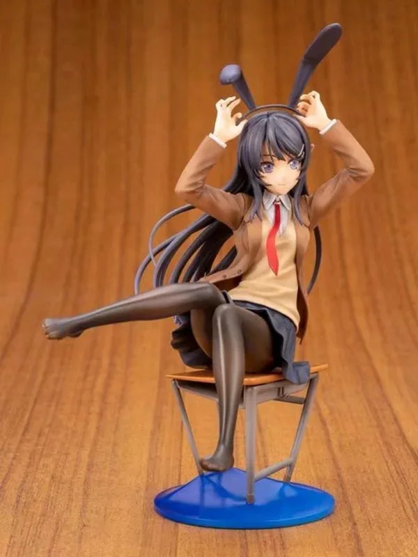 Anime 20cm Aniplex Rascal Does Not Dream of Bunny Girl Sexy Senpai Sakurajima Mai Chair Ver. 1/7 PVC Action Figure Model Toy New