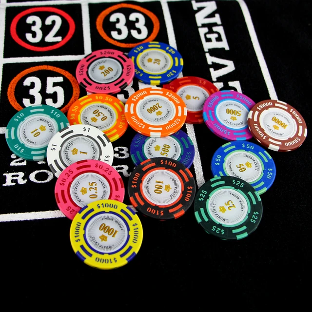 Buy Poker chips Casino chips Texas Hold'em Poker 14g Iron+Clay+ABS Wholesale