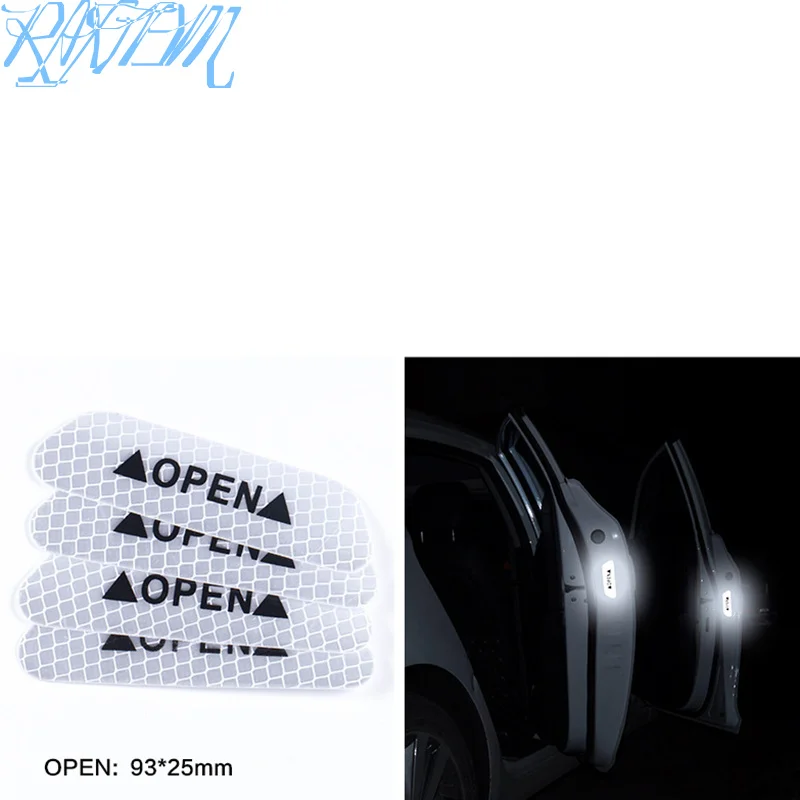 

4 Pcs Car Door Safety Warning Reflective Stickers OPEN Sticker For Mitsubishi Lancer ASX Outlander ASX Mirage Attrage