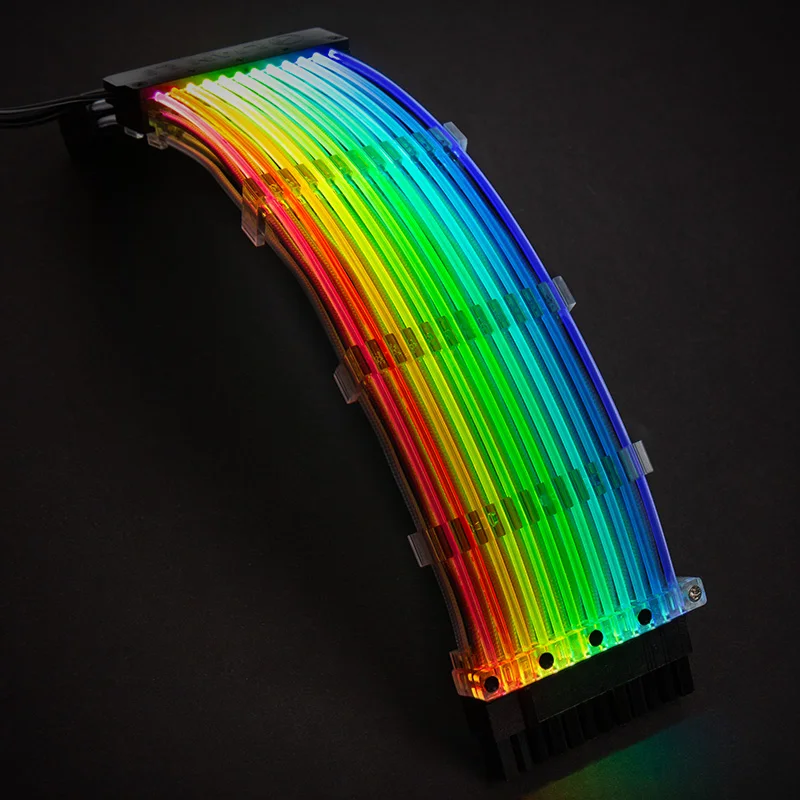 Bykski LIANLI Rainbow color 24Pin удлинитель материнской платы, 8PIN+ 8PIN GPU удлиненный светильник, Поддержка синхронизации материнской платы B-LL