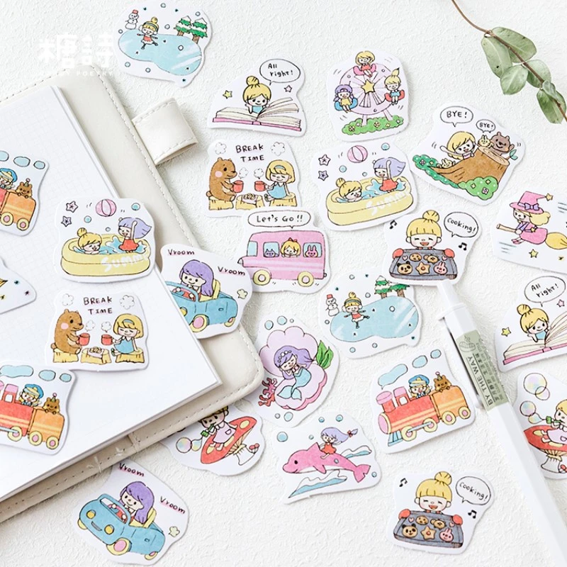 45Pcs/box Dreamy Color Diary Decor Album Scrapbooking Planner Stickers 45Pcs/box Dreamy Color Diary Decor Album Scrapbooking Planner Stickers
