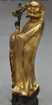 

S1231 9"chinese buddhism fane brass copper arhat Damo Bodhidharma Dharma Buddha statue