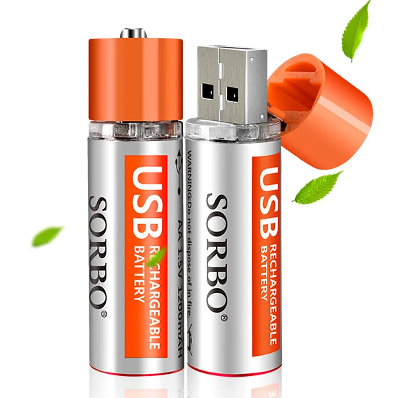 2PCS 1.5V AA battery 1200mAh li ion Lithium ion li polymer rechargeable