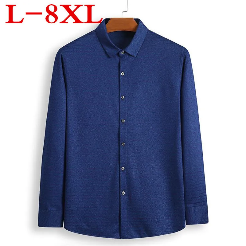 2018 Новый BIGSIZE 8XL 7XL 6XL5XL осень мужские Повседневное рубашки в клетку с длинным