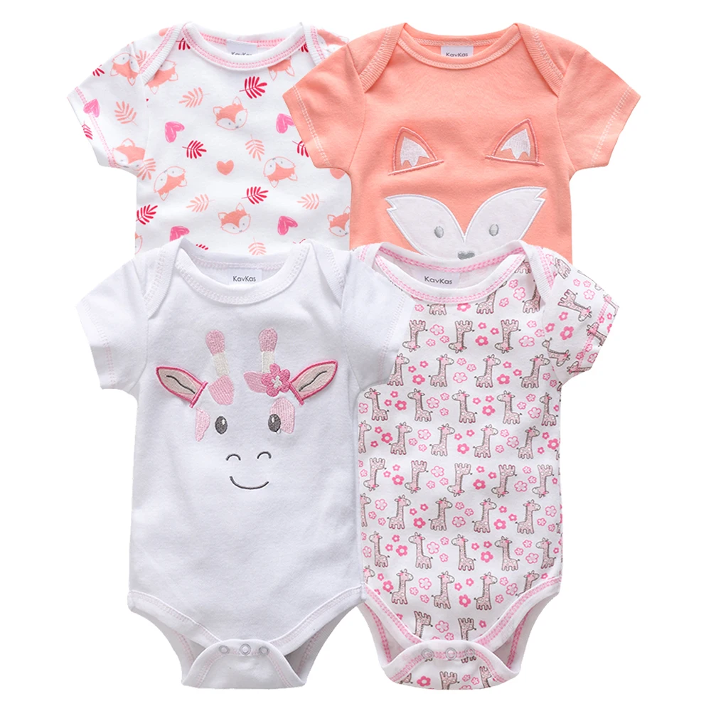 Kavkas/одежда для сна для маленьких мальчиков, комплект из 4 шт./компл., одежда с короткими рукавами для новорожденных, пижамы для мальчиков, Infantile, одежда для сна для маленьких мальчиков - Цвет: HY20822167