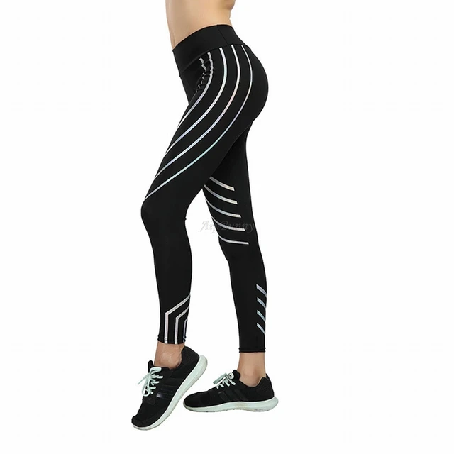 Legging Leggings Plus Size Women'S Running Tranining Fitness Laser Joggers Reflective Sport Yoga Pants XXXL Big Girl 3