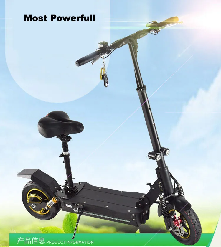 Sale 1600W 10 inch Electric Scooter Foldable 2 Wheel Electric Longboard Hoverboard Skateboard Off Road Electric Wheel for Adult 48V 12