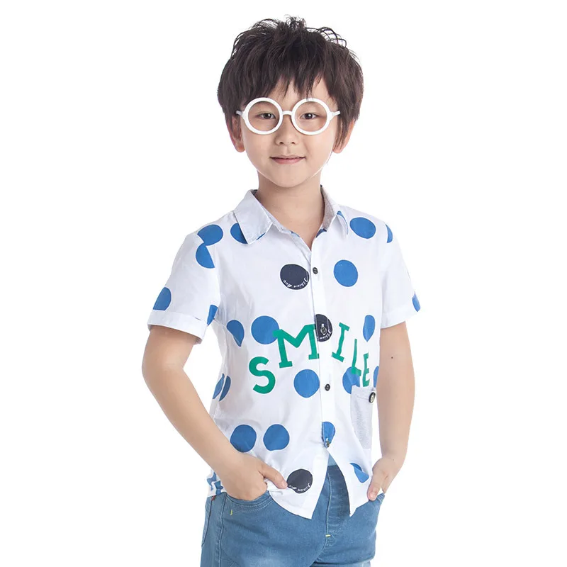  boys  shirt  short sleeve kids  dress  shirt  fashion white  