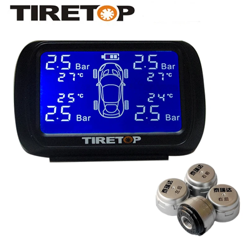 Car tpms with 4 external sensors bar tpms tool tyre pressure monitoring