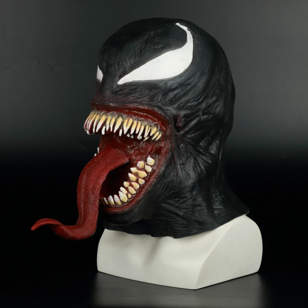 Spider-Man The Venom Mask Cosplay Spider Man Edward Brock Dark Superhero Venom Latex Masks Helmet Halloween Party Props (5)