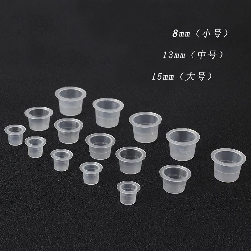 

1000 PCS M dium 13mm Diameter Disposable White Tattoo Pigments Cups Caps Permanent Makeup Ink Cups