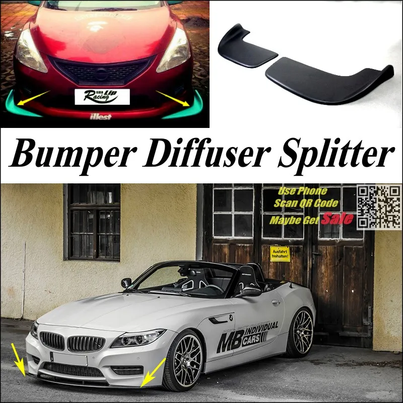 Car Splitter Diffuser Bumper Canard Lip For BMW Z4 Z4M E85 E89 Tuning Body Kit Front Deflector Car Fin Chin Reduce Body