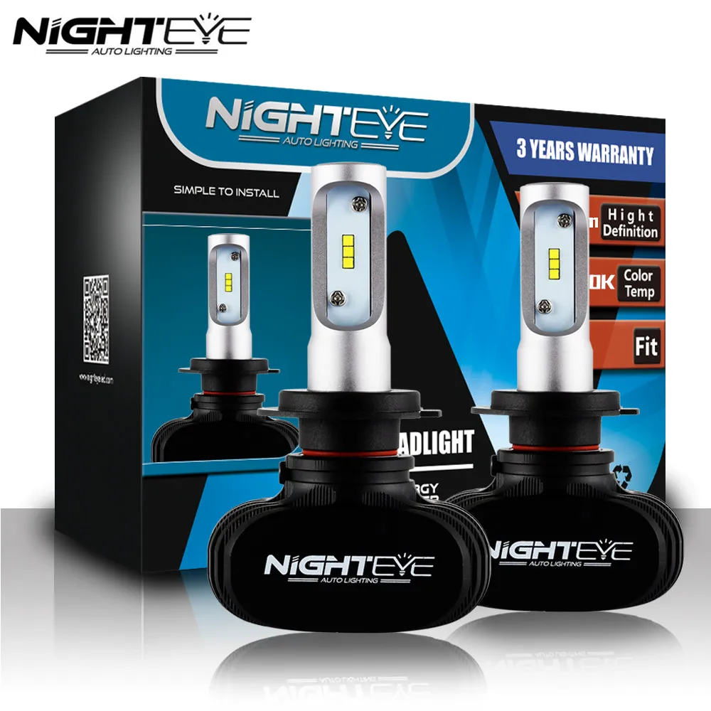 NIGHTEYE 8000LM 50 Вт H7 комплект автомобильных светодиодных фар 6500 к белый заменяет
