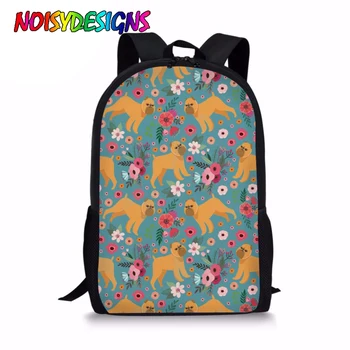

NOISYDESIGNS School Bags for Children Brussels Griffon Flower Print Primary School Backpack Girls Boys Book Bag Bolsa Mochila