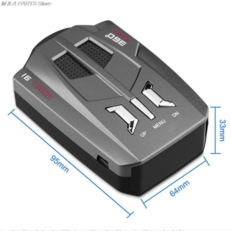 

V9 Car Trucker Speed 360 Degrees Vehicle Radar Detector Voice Alert Warning 16 Band Auto LED Display English / Russian version