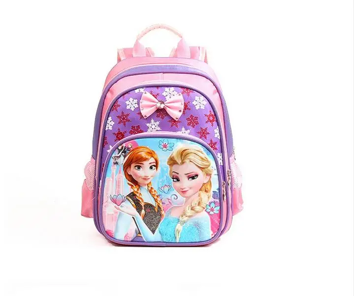 

Princess Elsa Anna Waterproof Printing School Bags Violetta Backpack 33*32*18CM Orthopedic Schoolbag For Girls Mochila Escolar