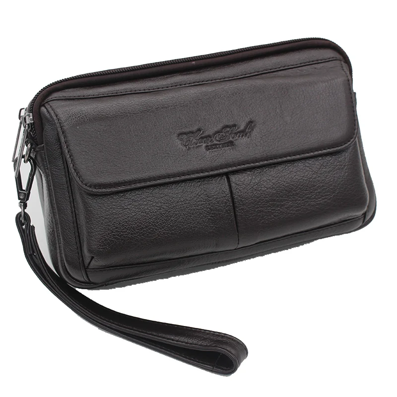 

Men First Layer Cowhide Wallet Handy Money Bag Cell/Mobile Phone Case Card Holder Money Small Purse Genuine Leather Clutch Bag