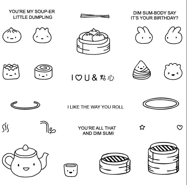 

Scallops/breakfast/bun/Transparent Clear Stamps for DIY Scrapbooking/Card Making/Kids Christmas Fun Decoration Supplies